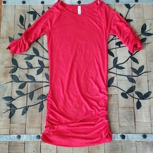 Zenana Outfitters Red runched Body Con Dress